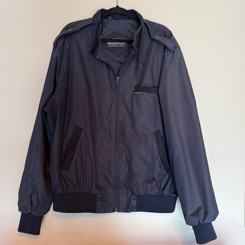 VTG Members Only Jacket Navy‎ Blue XXT Lightweight Bomber Zip Up Classic Mens